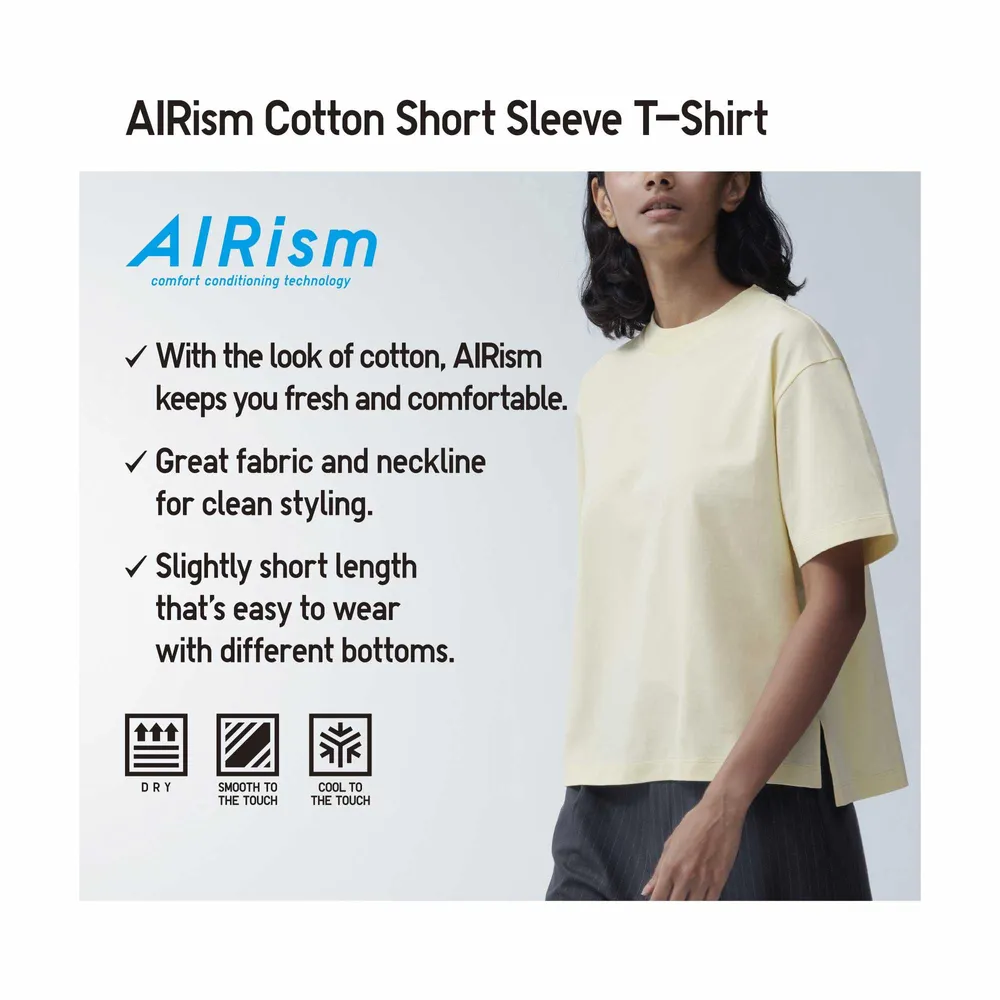 AIRism Cotton Crew Neck Short Sleeve T-Shirt