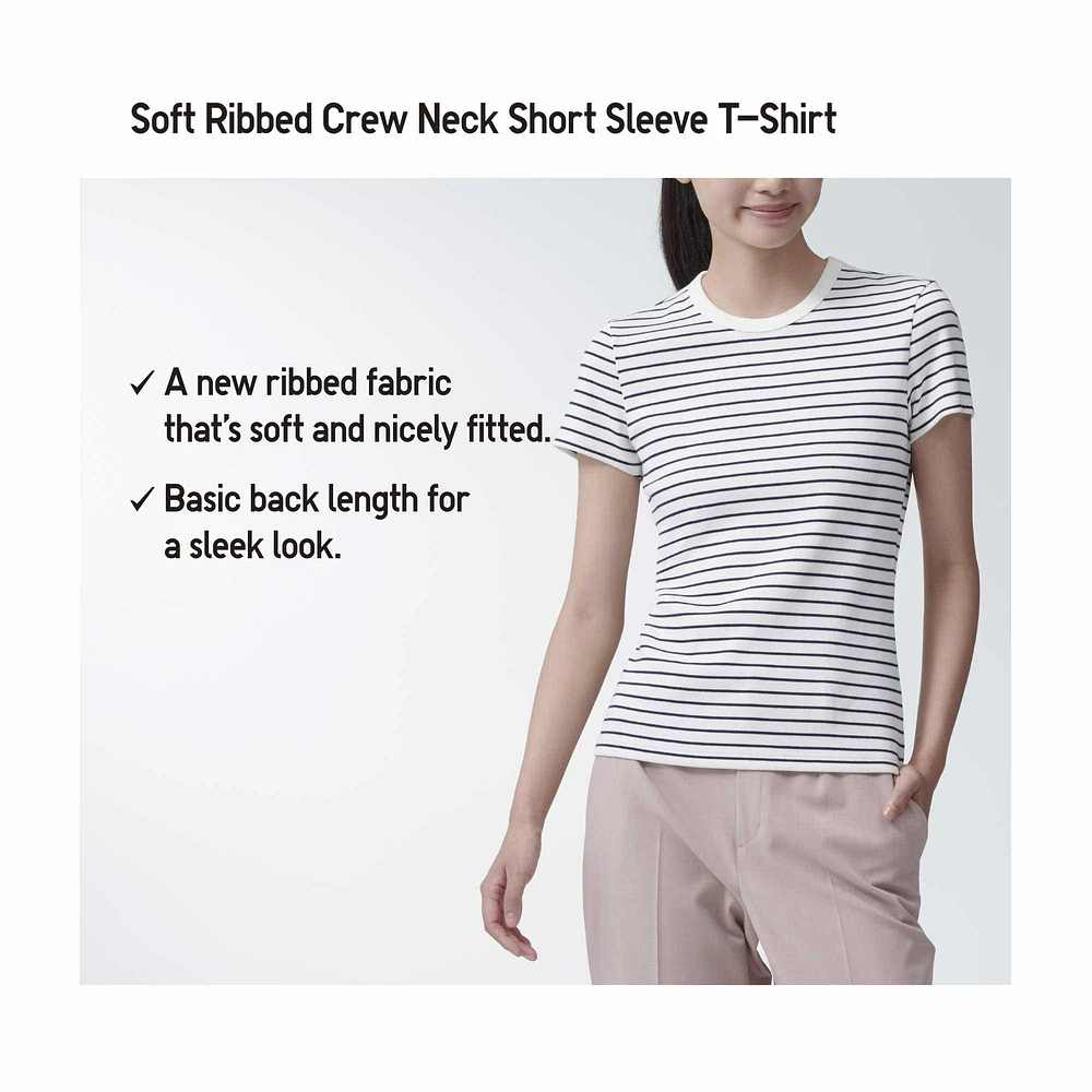 SOFT RIBBED CREW NECK SHORT SLEEVE T-SHIRT