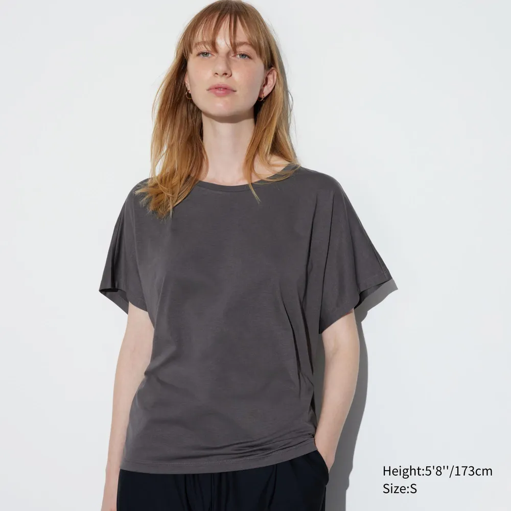 AIRism DRAPE SHORT SLEEVE T-SHIRT