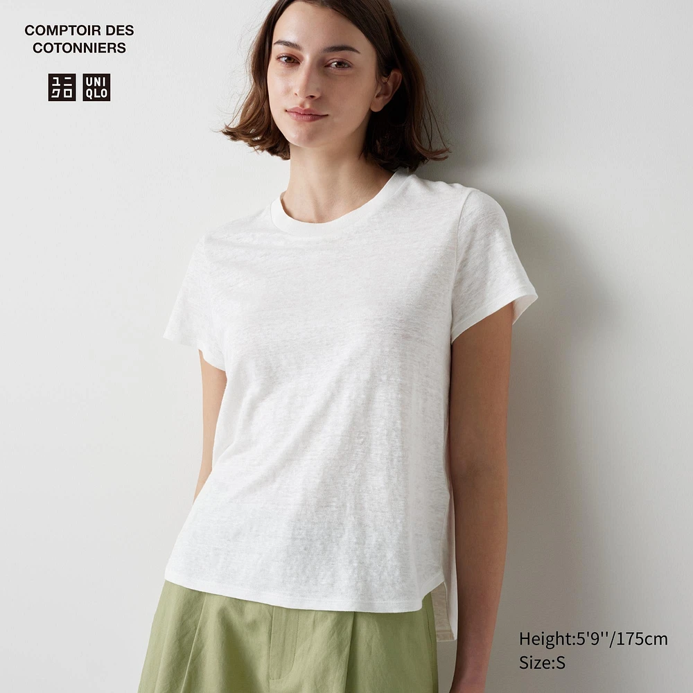 LINEN CREW NECK T-SHIRT