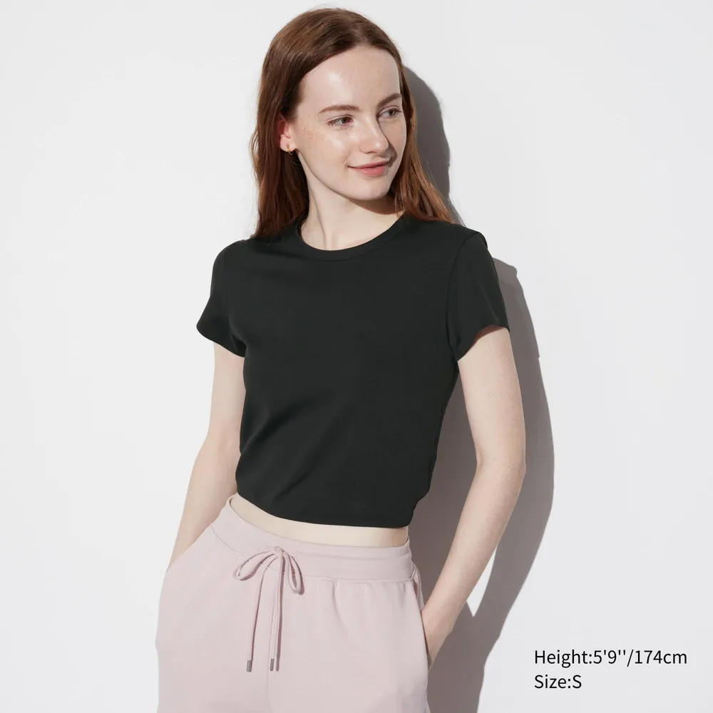 UNIQLO EXTRA STRETCH AIRism CROPPED T-SHIRT