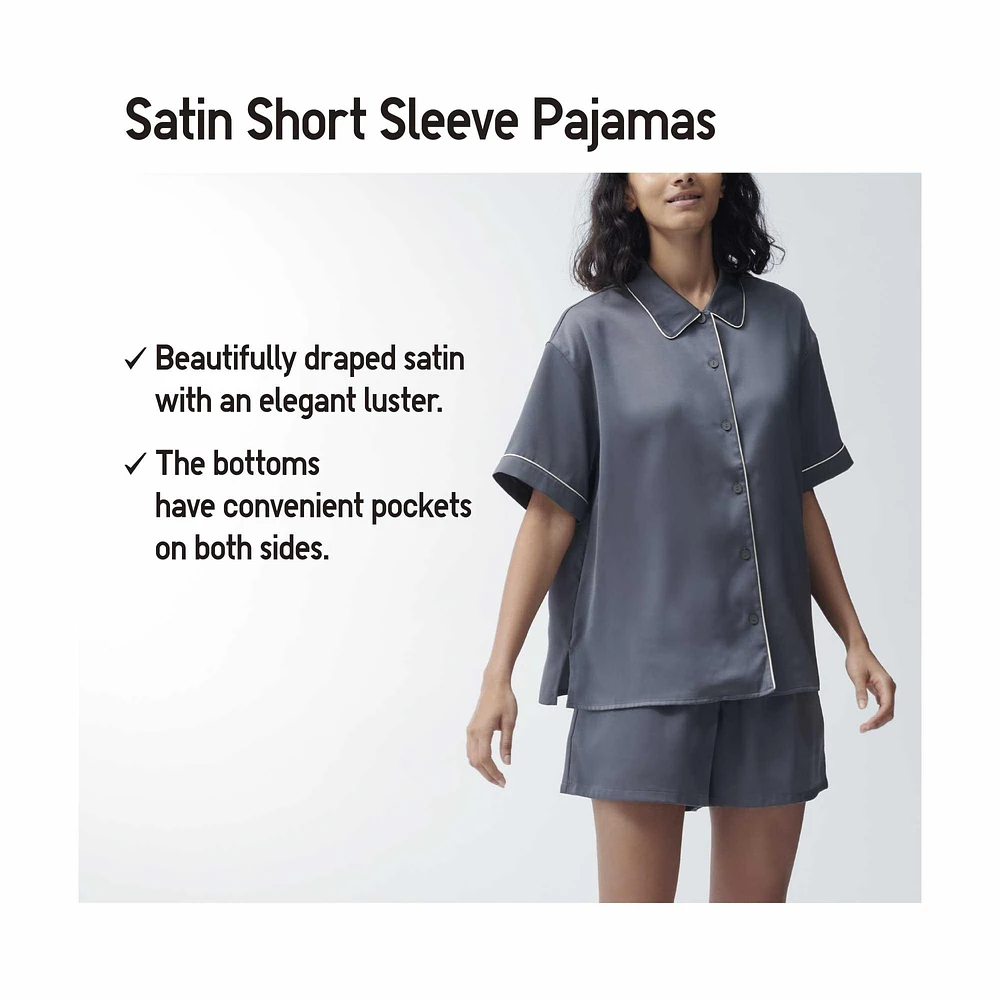 SATIN SHORT SLEEVE PAJAMAS