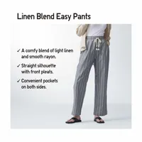 LINEN BLEND STRIPED EASY PANTS