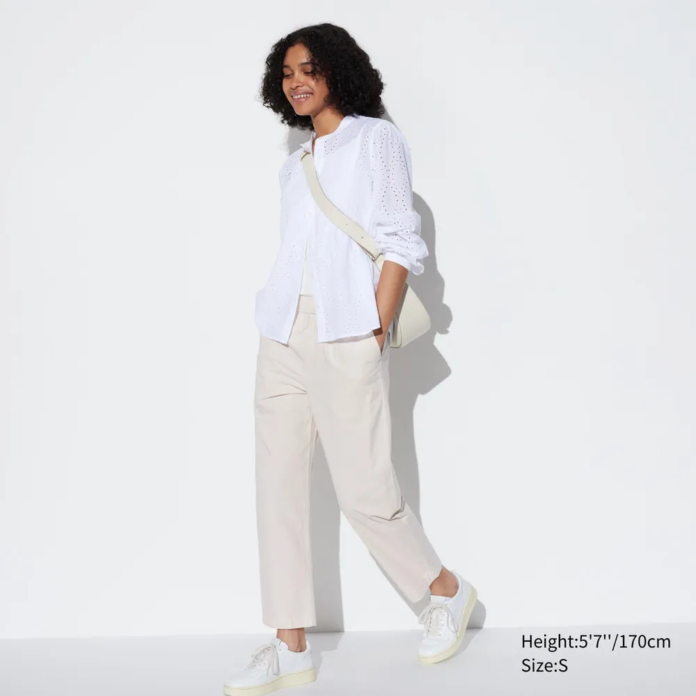 UNIQLO SMART BRUSHED ANKLE PANTS (STRIPED)