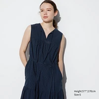 LIGHT COTTON SLEEVELESS DRESS (CHECKED)