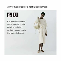 3WAY SEERSUCKER SHORT SLEEVE DRESS