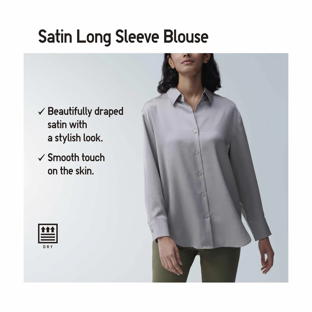 SATIN LONG SLEEVE BLOUSE