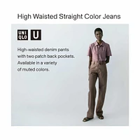 HIGH WAISTED STRAIGHT COLOUR JEANS