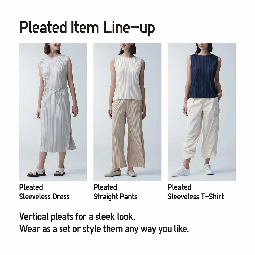 PLEATED SLEEVELESS T-SHIRT