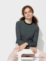 SOFT RIBBED STRIPED CREW NECK T-SHIRT