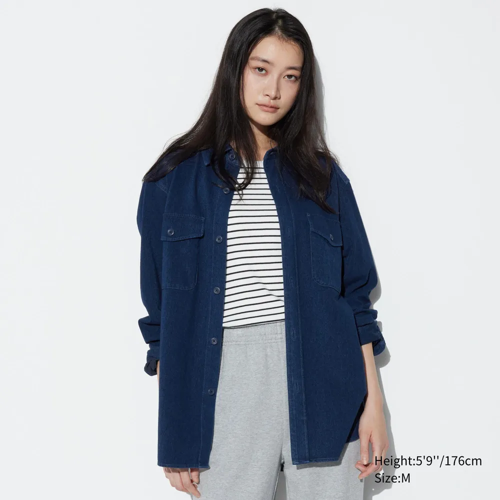 UNIQLO DENIM JERSEY LONG SLEEVE OVERSHIRT