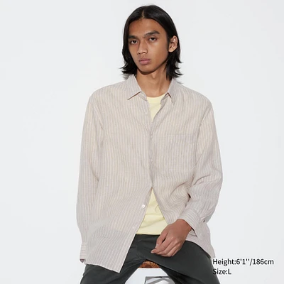 PREMIUM LINEN STRIPED LONG SLEEVE SHIRT