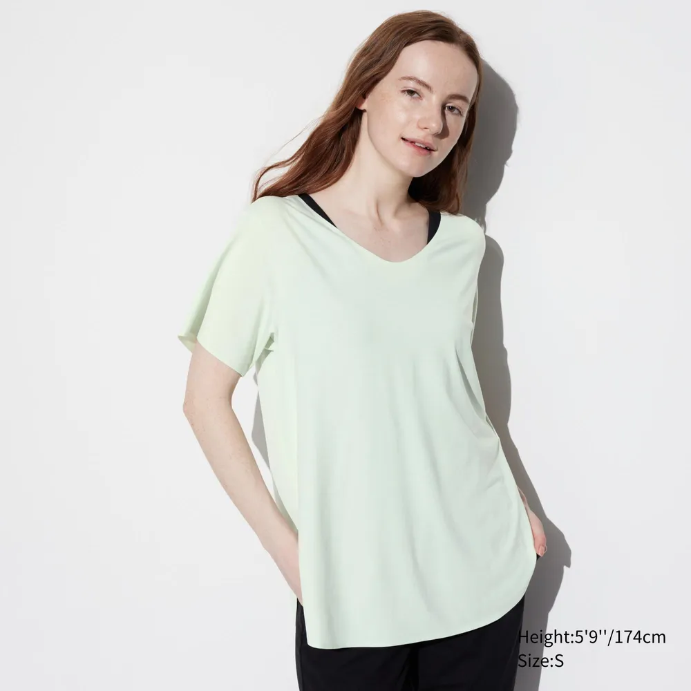 AIRism SEAMLESS V NECK LONG T-SHIRT