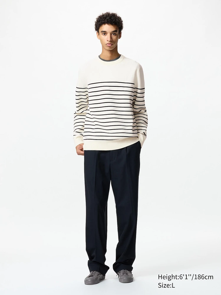 WASHABLE MILANO RIBBED CREW NECK SWEATER