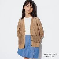 WASHABLE MESH V-NECK CARDIGAN