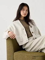 SOUFFLÉ YARN V NECK SHORT CARDIGAN