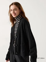 SOUFFLÉ YARN V NECK SHORT CARDIGAN