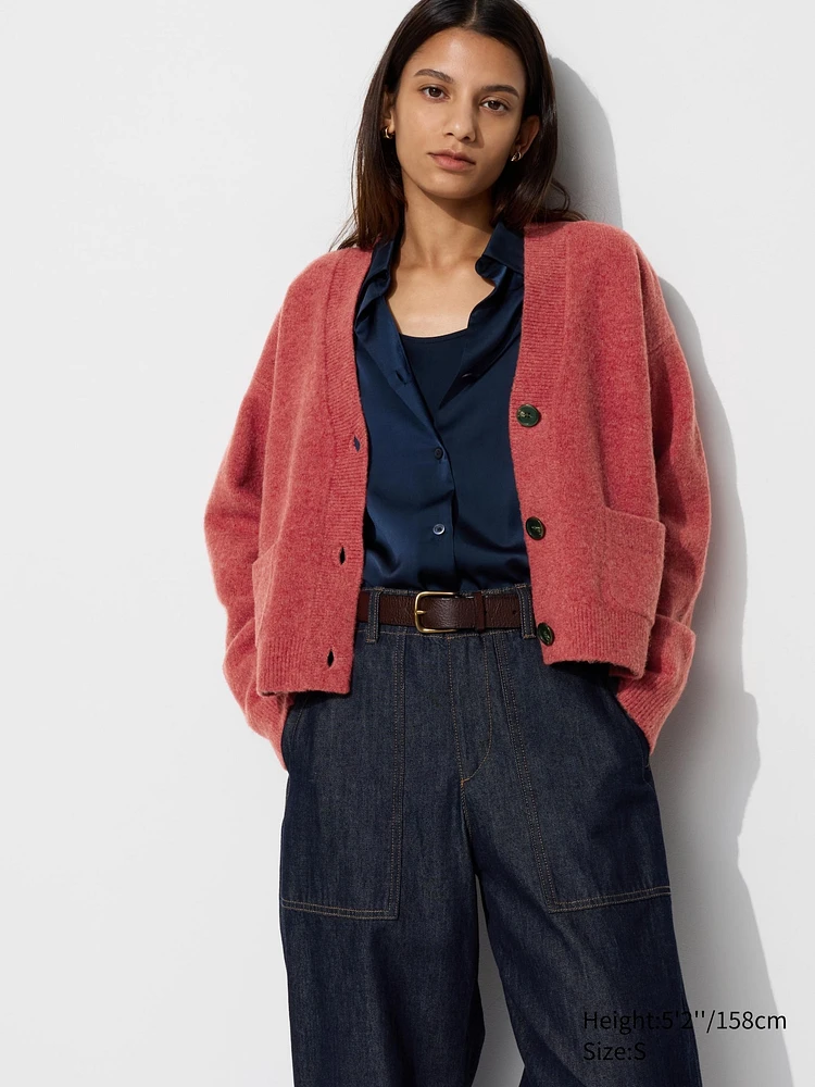SOUFFLÉ YARN V NECK SHORT CARDIGAN