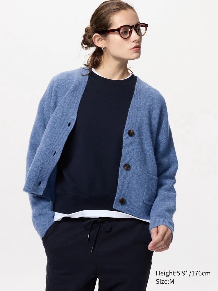 SOUFFLÉ YARN V NECK SHORT CARDIGAN