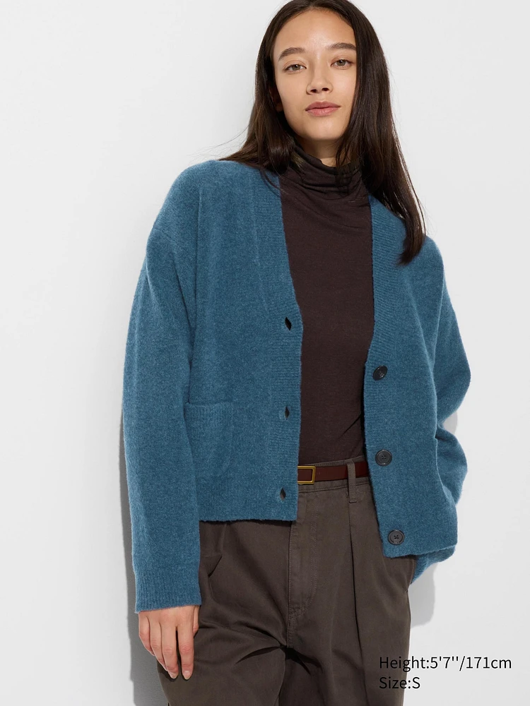 SOUFFLÉ YARN V NECK SHORT CARDIGAN