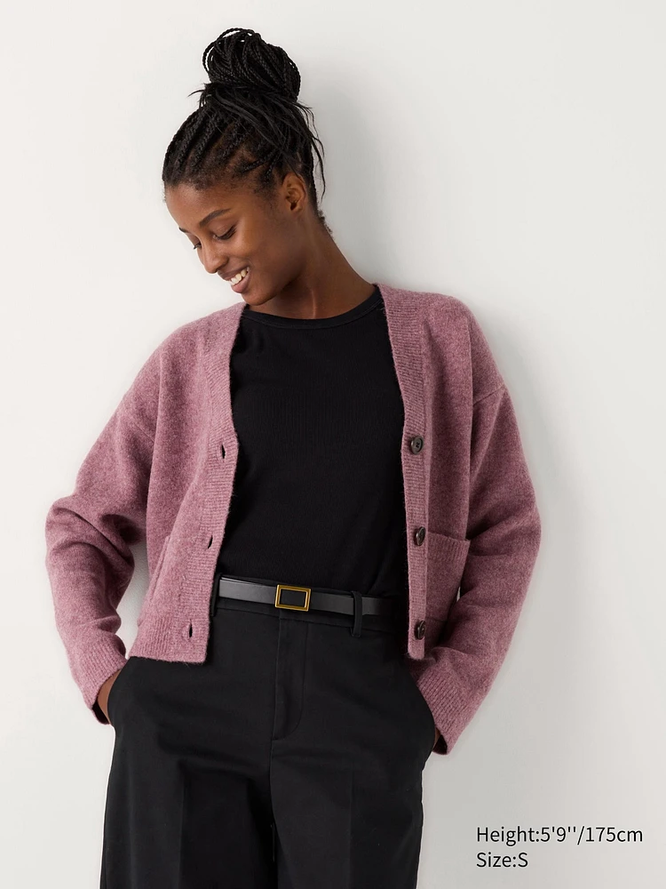SOUFFLÉ YARN V NECK SHORT CARDIGAN