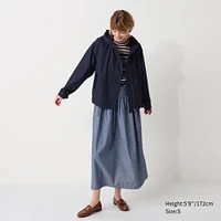 LINEN-COTON GATHERED SKIRT