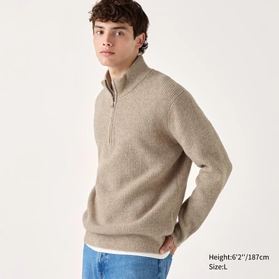 SOUFFLÉ YARN HALF-ZIP SWEATER