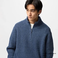 SOUFFLÉ YARN HALF-ZIP SWEATER