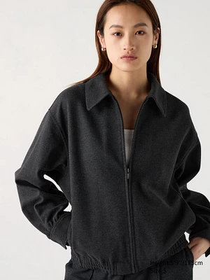 BRUSHED JERSEY OVERSIZED BLOUSON