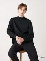 SOFT KNITTED FLEECE MOCK NECK T-SHIRT