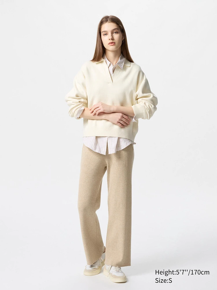 WASHABLE KNIT RIBBED PANTS