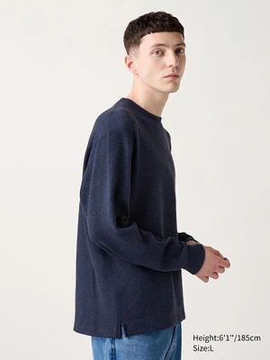 SOFT KNITTED FLEECE CREW NECK T-SHIRT