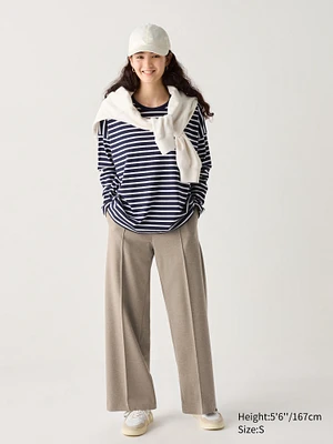 BRUSHED JERSEY WIDE PANTS