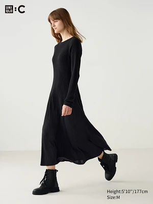 MERINO BLEND RIBBED DRESS