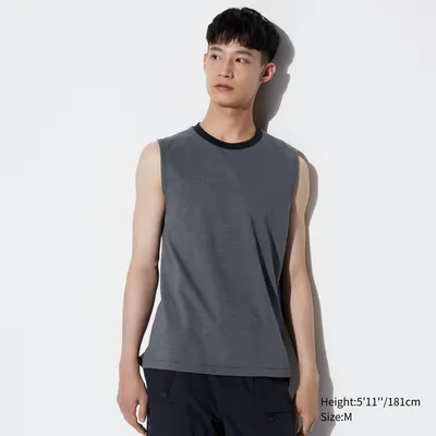 AIRism COTTON SLEEVELESS STRIPED T-SHIRT