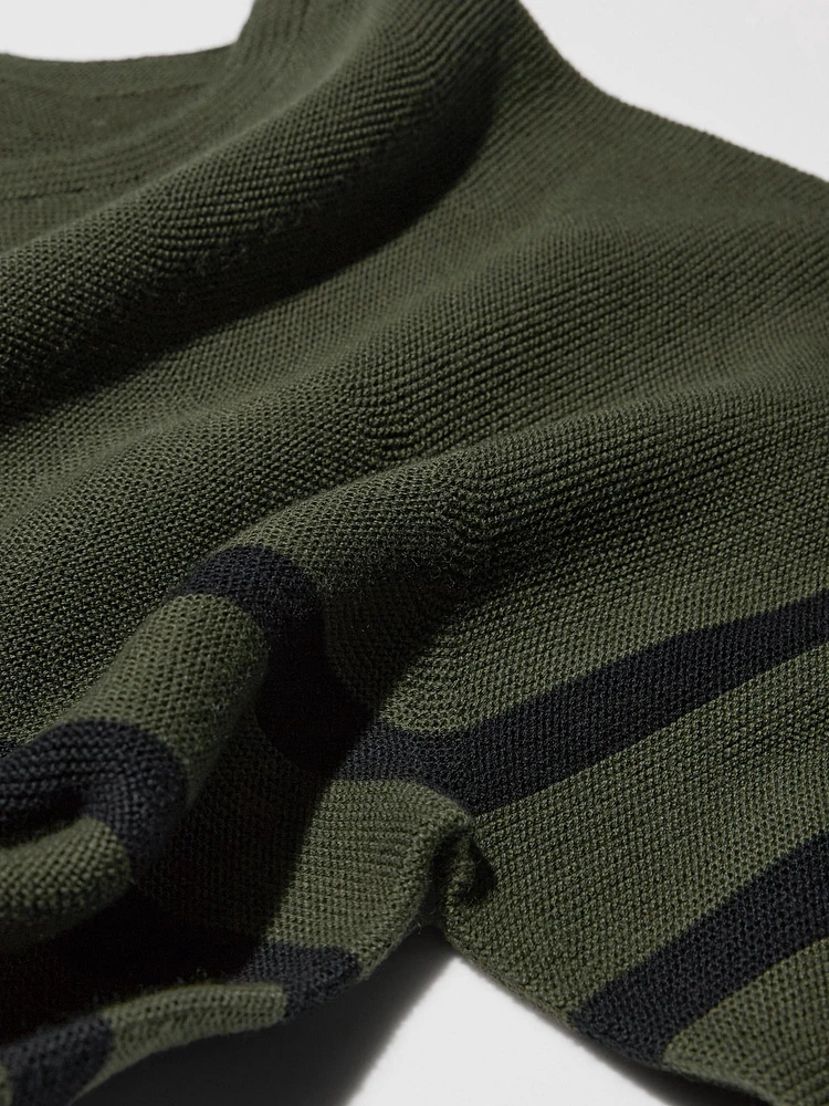 3D KNIT COTTON CREW NECK SWEATER
