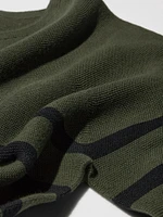 3D KNIT COTTON CREW NECK SWEATER