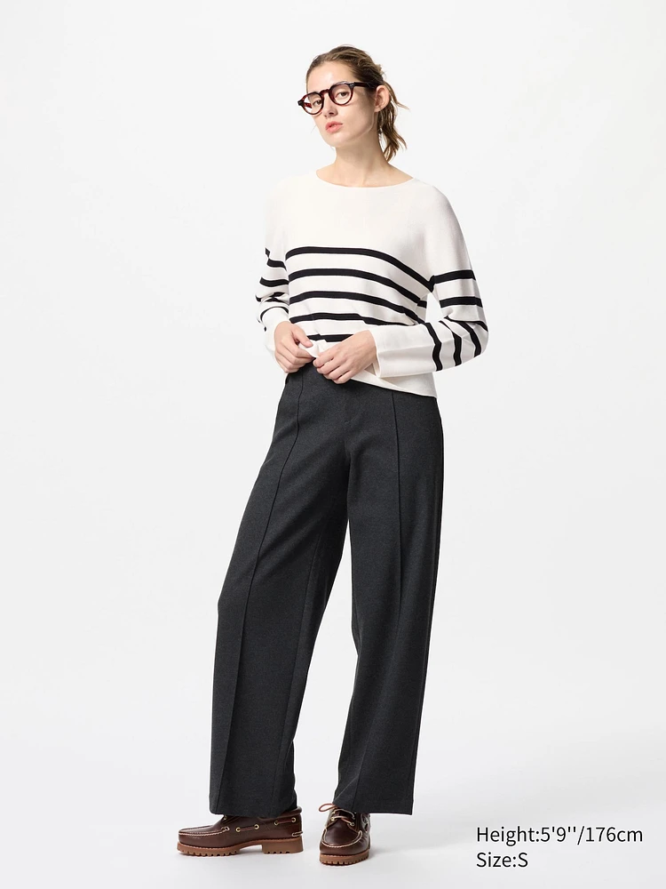 3D KNIT COTTON CREW NECK SWEATER