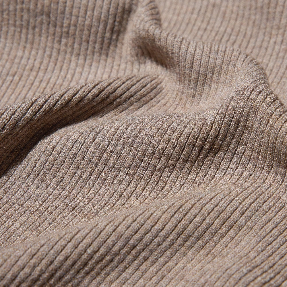 WASHABLE KNIT RIBBED POLO SWEATER