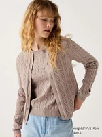 CABLE CREW NECK CARDIGAN