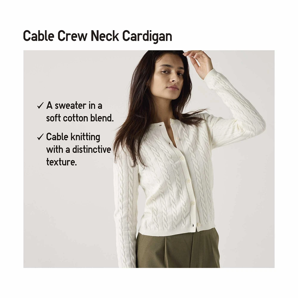 CABLE CREW NECK CARDIGAN