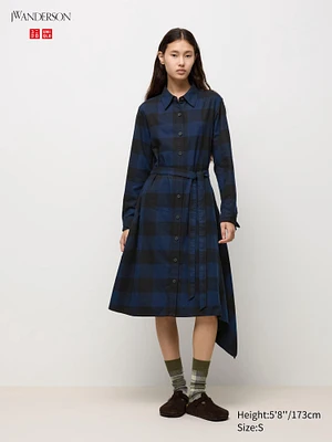 FLANNEL ASYMMETRIC HEM DRESS