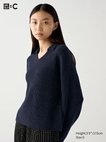 MIX YARN POLO SWEATER