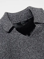 MIX YARN POLO SWEATER