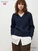 CABLE V NECK SWEATER