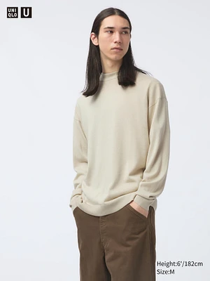 MERINO BLEND MOCK NECK SWEATER