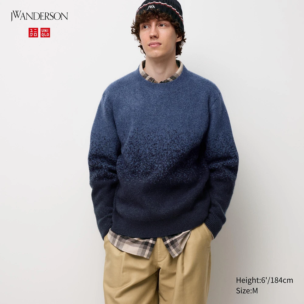 SOUFFLÉ YARN GRADATION CREW NECK SWEATER