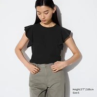 RUFFLE SLEEVE T-SHIRT