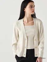 WASHABLE KNIT RIBBED CARDIGAN