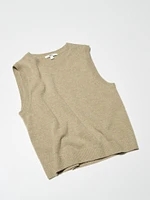 CASHMERE CREW NECK SHORT SWEATER | SLEEVELESS